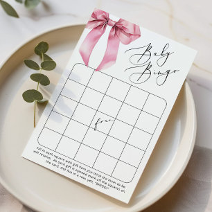 Blush Bow Baby bingo Coquette baby shower game