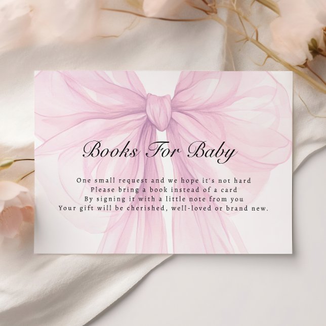 Blush Bow Books for Baby Enclosure Card (Creator Uploaded)