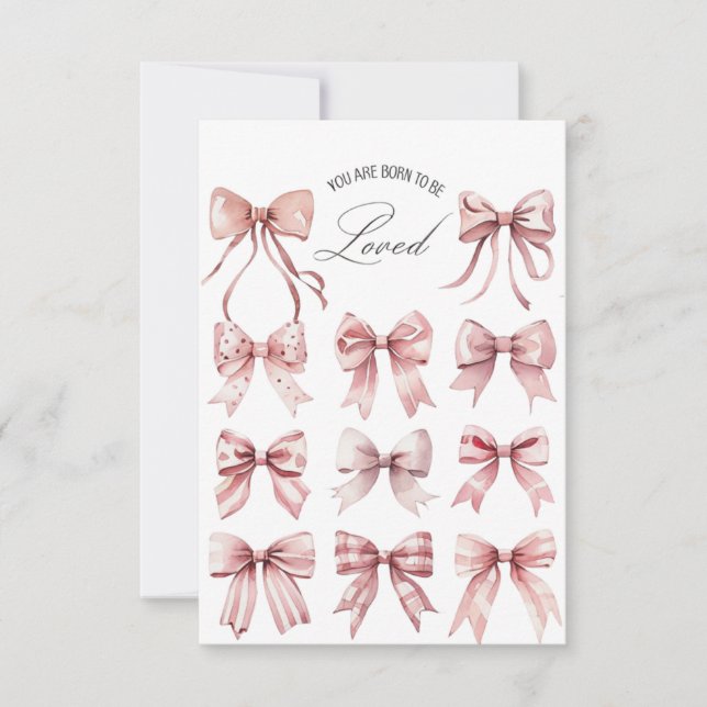 Blush Bows Thank You Card (Front)
