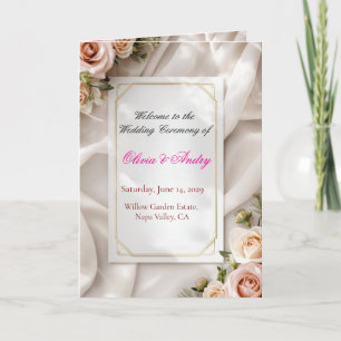 Blush & Breeze Modern Wedding Ceremony Program
