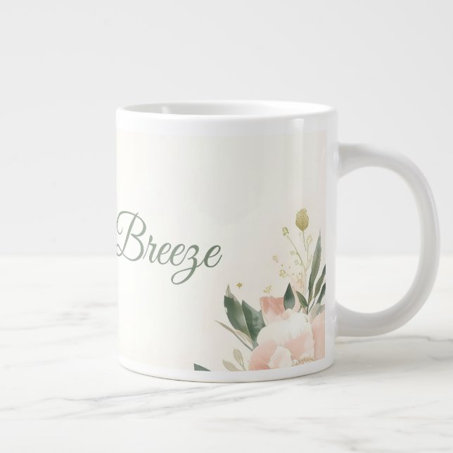 Blush & Breeze Wedding Mug Design – Elegant Floral (Right)
