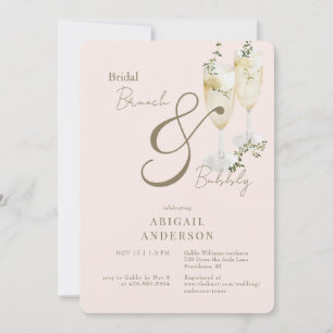 Blush Bridal Brunch & Bubbly Shower Invitation