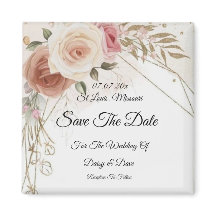 Blush Brown Save The Date Magnet invitation 