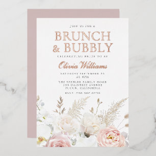 Blush Brunch & Bubbly Bridal Shower Rose Gold 