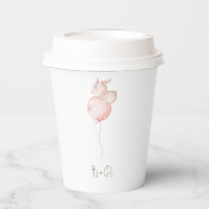 Blush Bunny Baby Shower It's a Girl Paper Cups