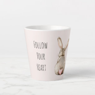 Blush Bunny Rabbit Heart Latte Mug