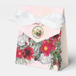 Blush, Burgundy and Sage Leaves Bouquet Favor Box