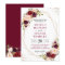 Blush Burgundy Floral Modern Gold Frame Wedding