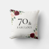 Blush Burgundy Flowers Womans 70th Birthday Gift