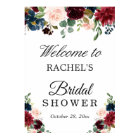 Blush Burgundy Red Blue Floral Bridal Shower Sign