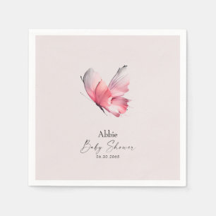 Blush Butterfly Baby Shower Napkin