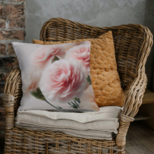 Blush Carnation Dreams Throw Pillow