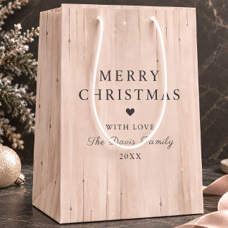 Blush Champagne Celestial Merry Christmas Medium Gift Bag