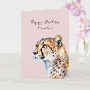 Blush Cheetah Birthday Card