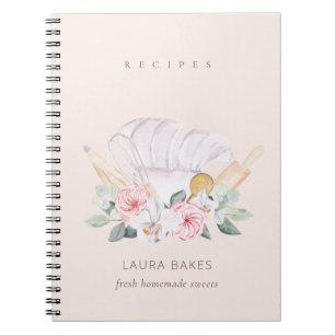 Blush Chef Casquette livre de cuisine Floral Rolle