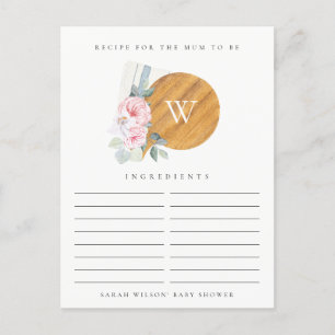 Blush Chopping Board Recipe Request Baby Shower Postcard