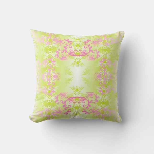 Blush Citrus Manor Throw Pillow (Front)