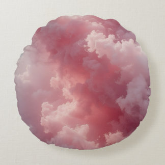 Blush Cloud Mirage Round Pillow