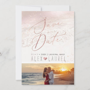 Blush Coastal / Beach / Shoreline Save the Date Invitation
