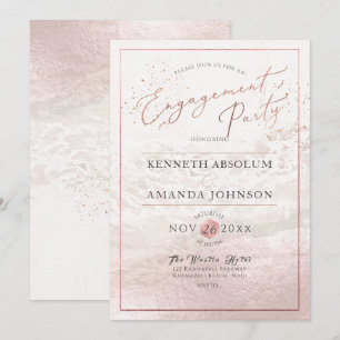 Blush Coastal / Shoreline / Beach Engagement Party Invitation