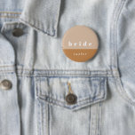 Blush Color Block Bride Button<br><div class="desc">Modern and minimal color block button featuring a beautiful typography. Personalize for your bridal party or birthday shindig.</div>