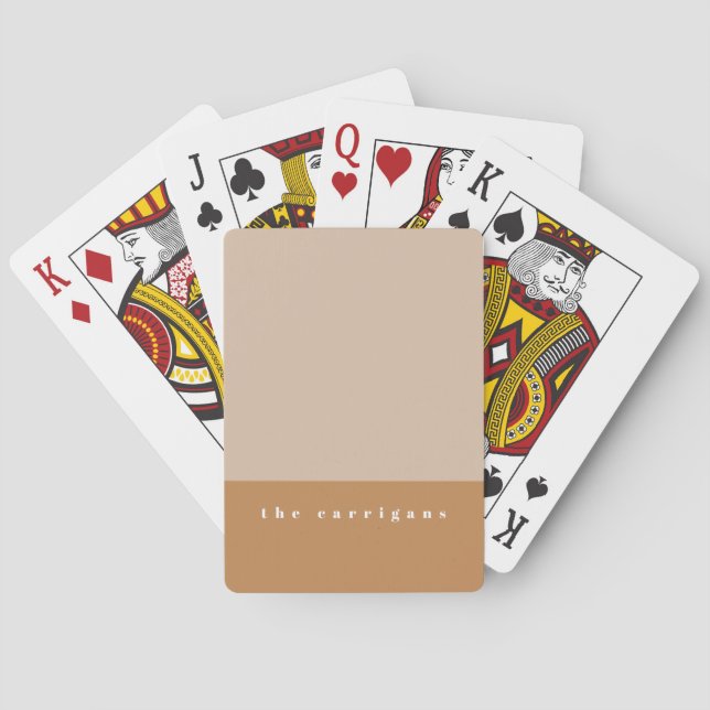 Blush Colour Block Personalized Playing Cards (Back)