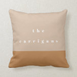 Blush Colour Block Personalized Throw Pillow<br><div class="desc">Modern minimal throw pillow featuring a colour block blush pink and sand. Perfect for home decor and gifts for teachers,  new home owners,  newlyweds,  and more.</div>