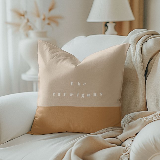 Blush Colour Block Personalized Throw Pillow (Blush Color Block Personalized Throw Pillow)