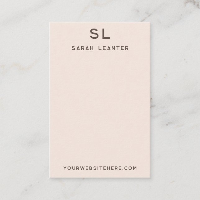 Blush-coloured Monogram Display Card (Front)