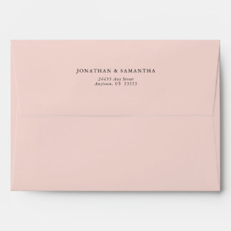 Blush Coloured Simple Return Address Envelope