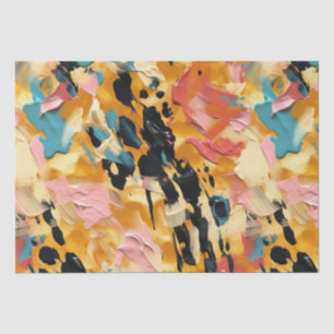 Blush Coral Aqua Gold Abstract Tissue Paper