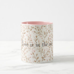 Blush Cream Flowers Romantic Love Mug