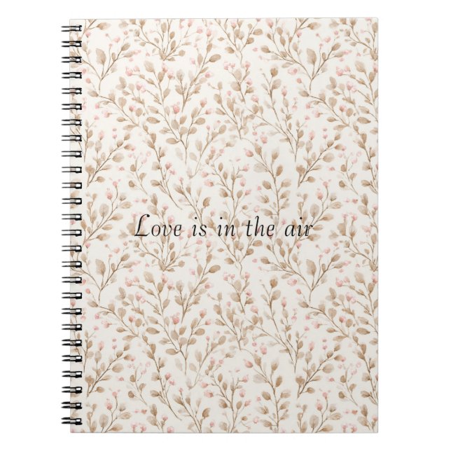 Blush Cream Flowers Romantic Love Notebook (Front)