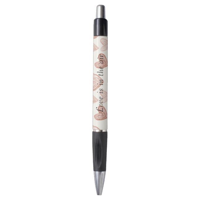 Blush Cream Hearts Love Pen (Front Vertical)
