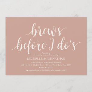 Blush Cream Rustic Wedding Rehearsal Dinner Invitation