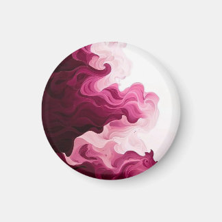 Blush Crimson Fluid Waves Magnet