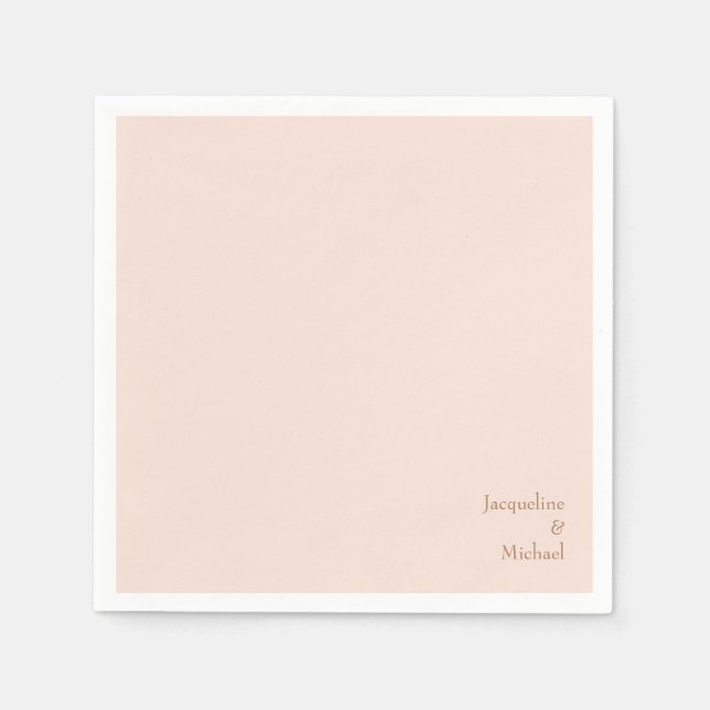  Blush Custom Couple Names Wedding  Napkins (Front)