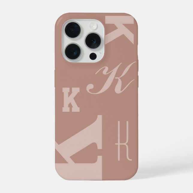 Blush Custom Initial, Choose Your Letter Monogram iPhone Case (Back)
