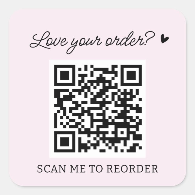 Blush Custom QR Code Scan to Reorder Labels (Front)