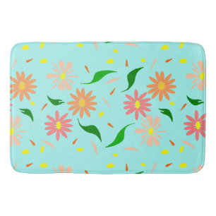 blush daisy bath mat