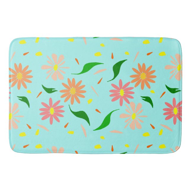 blush daisy bath mat (Front)