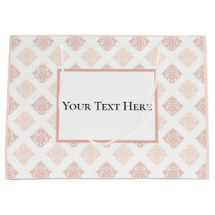 Blush Damask Pretty Custom Large Gift Bag