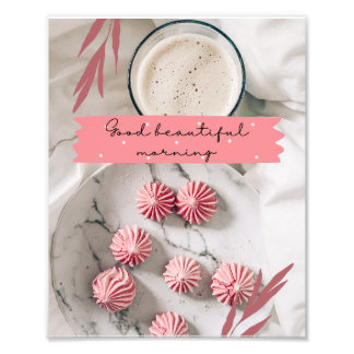 "Blush Dawn: A Pink Aesthetic Good Beautiful Morni Photo Print