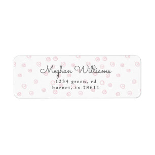 blush doodle swirl modern return address