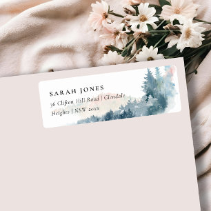 BLUSH DUSKY BLUE MOUNTAINS PINE ÉTIQUETTE DE ADRES