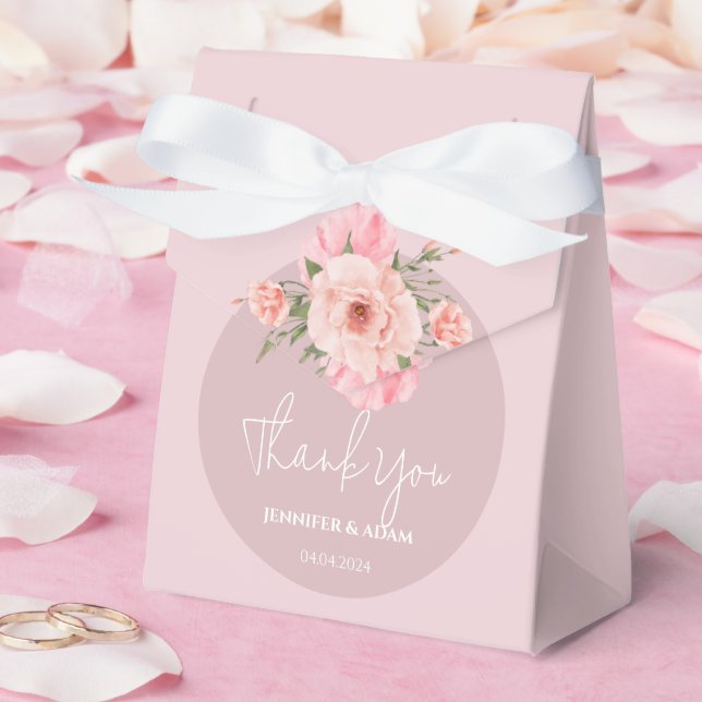 Blush Dusty Pink Floral Bridal Wedding Shower  Favor Box (Wedding)