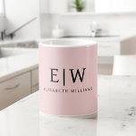 Blush Dusty Pink Girly Script Monogram Name Modern Coffee Mug<br><div class="desc">Blush Dusty Pink Monogram Name Coffee Cup or Mug. This makes the perfect sweet 16 birthday,  wedding,  bridal shower,  anniversary,  baby shower or bachelorette party gift for someone that loves glam luxury and chic styles.</div>