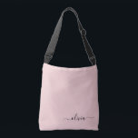 Blush Dusty Pink Girly Script Monogram Name Modern Crossbody Bag<br><div class="desc">Blush Dusty Pink anniversary,  baby shower or bachelorette party gift for someone that loves glam luxury and chic styles.</div>