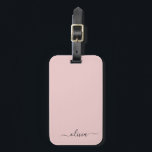 Blush Dusty Pink Girly Script Monogram Name Modern Luggage Tag<br><div class="desc">Blush Dusty Pink Monogram Add Your Own Name Script Signature Pillow. The luggage bag tag makes the perfect sweet 16 birthday,  wedding,  bridal shower,  baby shower or bachelorette party gift for someone who loves a chic elegant and modern style.</div>