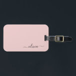 Blush Dusty Pink Girly Script Monogram Name Modern Luggage Tag<br><div class="desc">Blush Dusty Pink Monogram Add your own Name Script Luggage Bag Tag The bag tag makes the perfect sweet 16 birthday,  wedding,  bridal shower,  baby shower or bachelorette party gift for someone decorating her room in style.</div>
